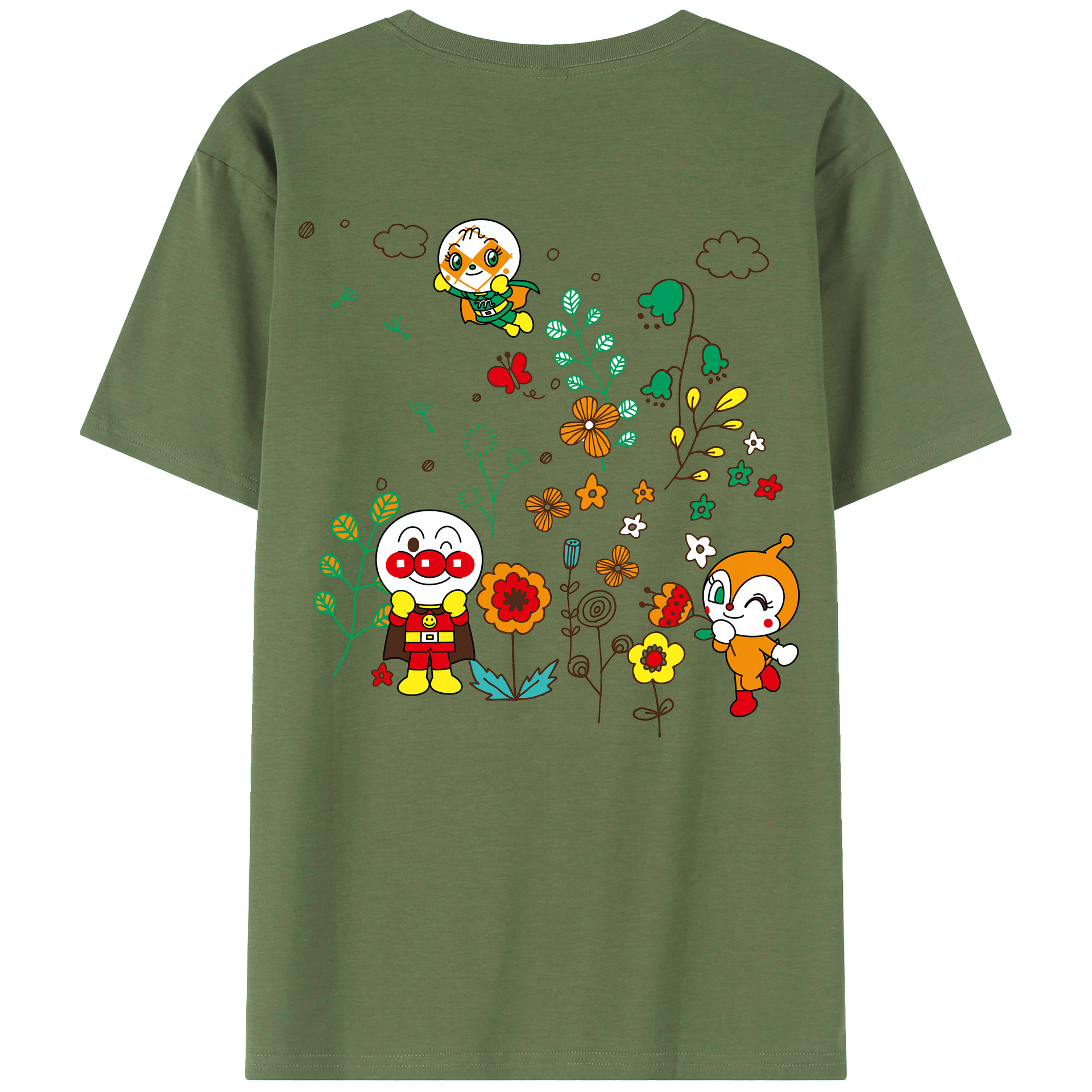 （画像用） アンパンマン Anpanman 綿100％ メンズ半袖Tシャツ（バックプリント） 通気性